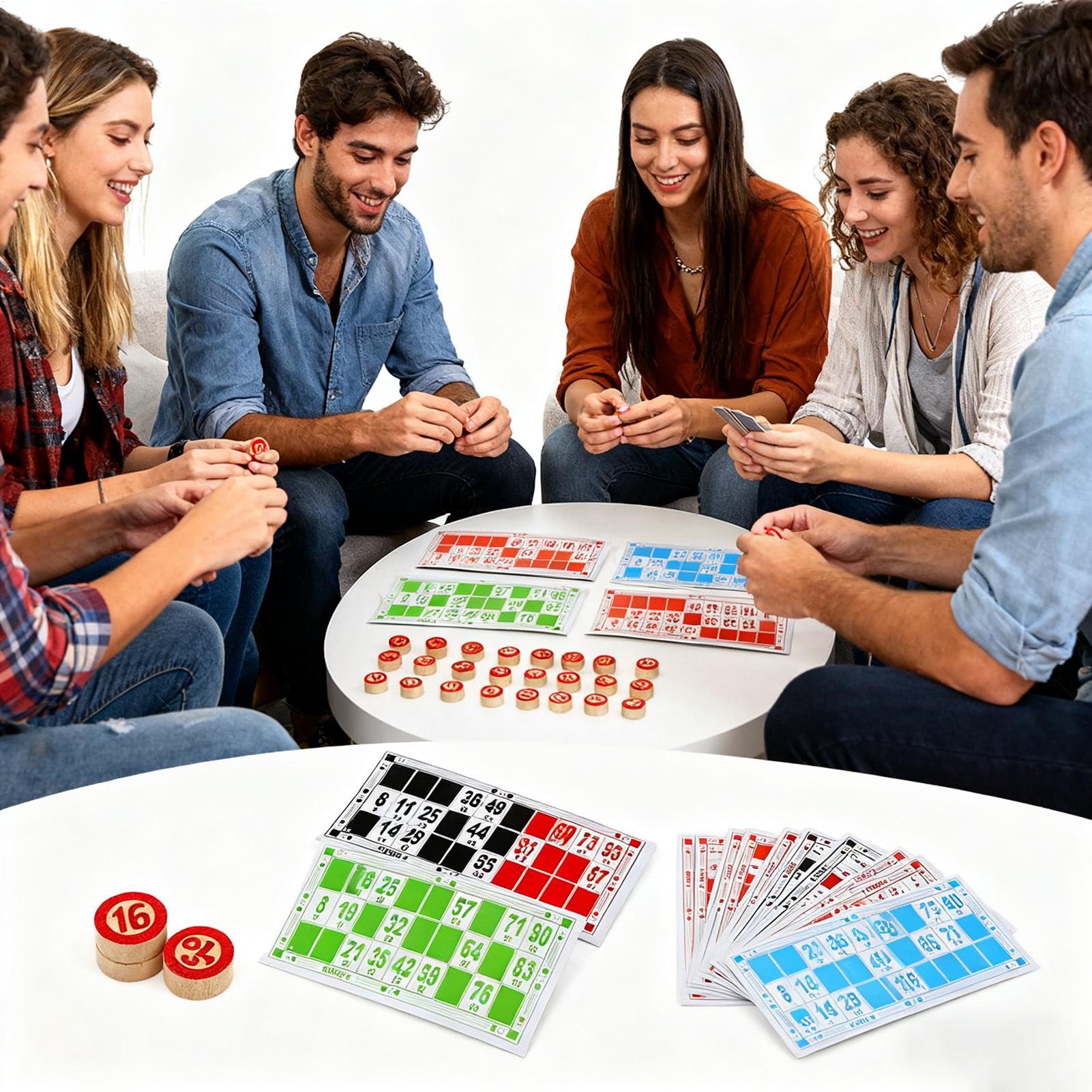 Party Games For Large Groups - Bingo Card Game Vintage Wooden Interactive