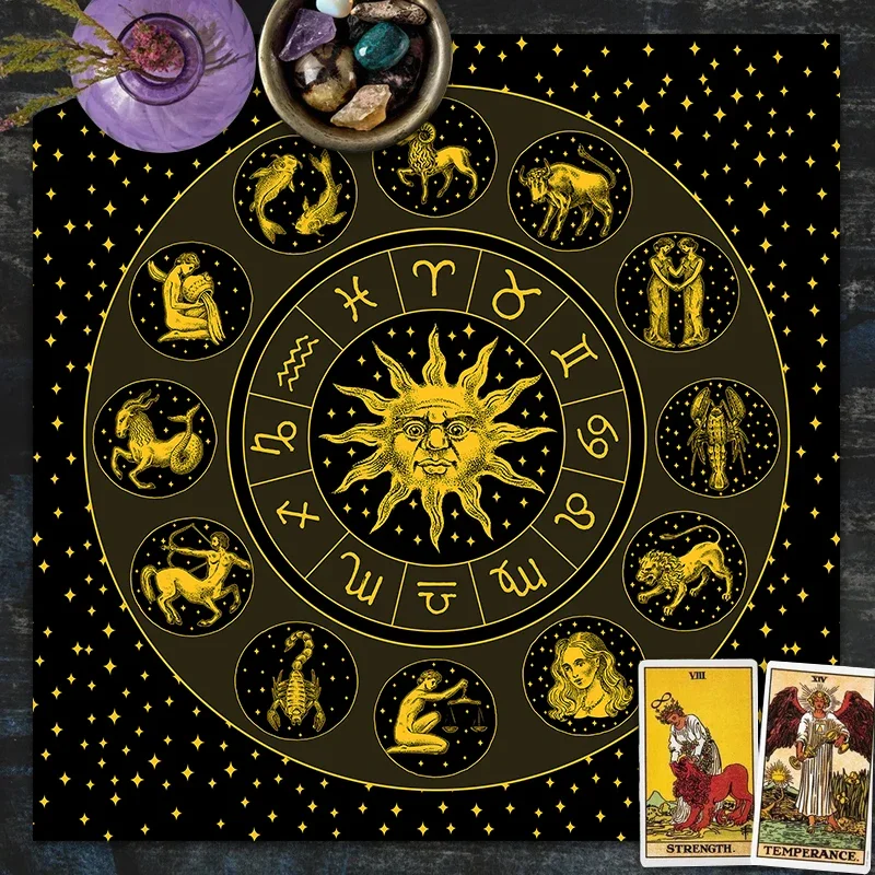 Tarot Cloth Gold Sun Zodiac Ve - Zodiac Party Games review and price
