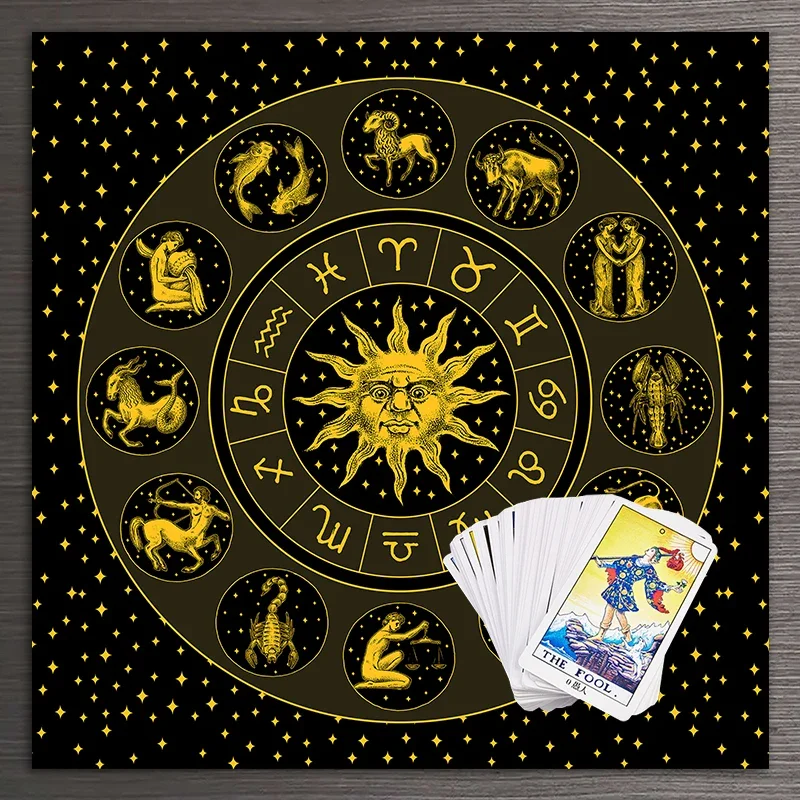 Tarot Cloth Gold Sun Zodiac Ve - Zodiac Party Games review and price