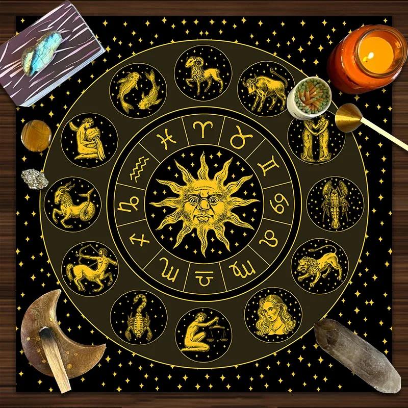 Tarot Cloth Gold Sun Zodiac Ve - Zodiac Party Games review and price