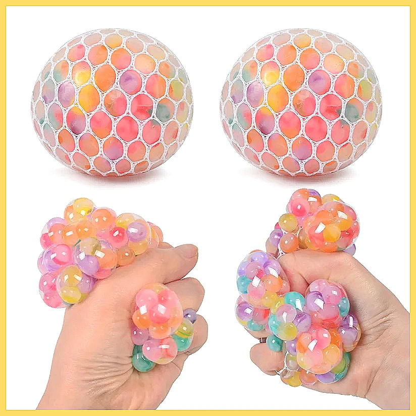 Rainbow Bead Squishy Fidget Ba - Party Games Adults Funny review and price
