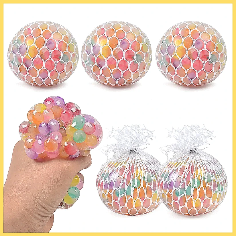Rainbow Bead Squishy Fidget Ba - Party Games Adults Funny review and price