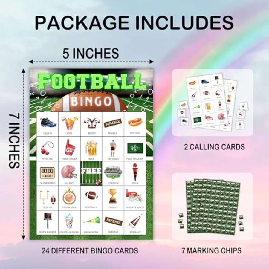 Football Party Bingo Game Card - Party Games For Large Groups review and price